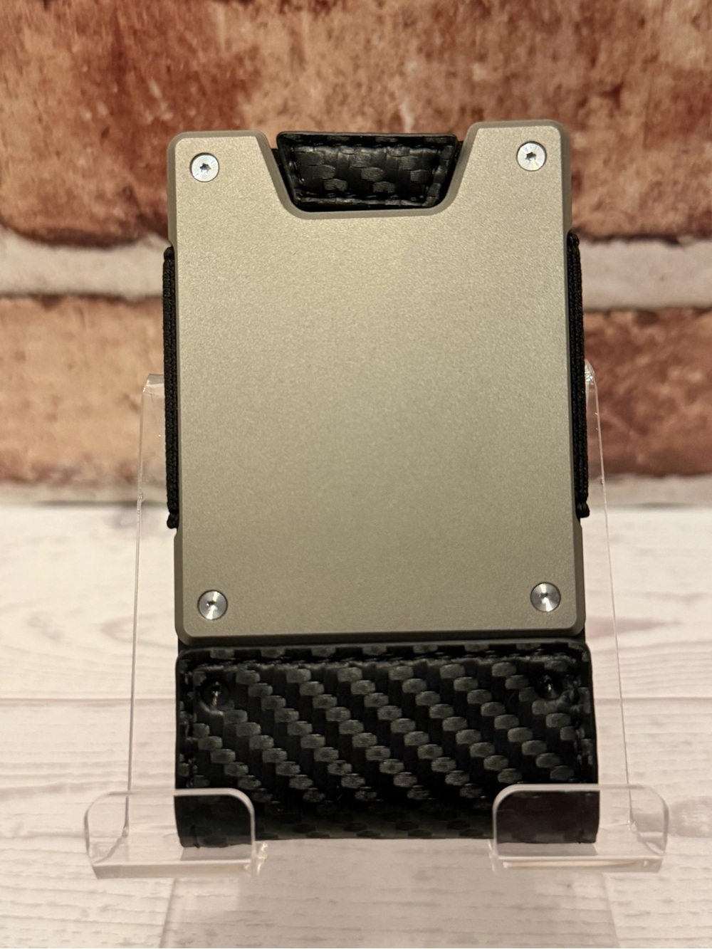 MENS WALLET METAL CARD HOLDER CASH STRAP MINIMALIST PULL TAB WALLET